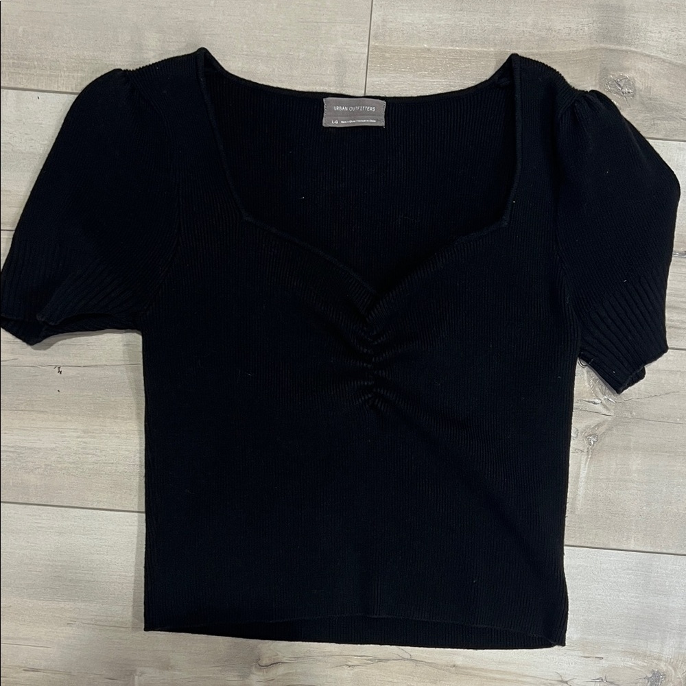 Urban Outfitters Black Ribbed Blouse